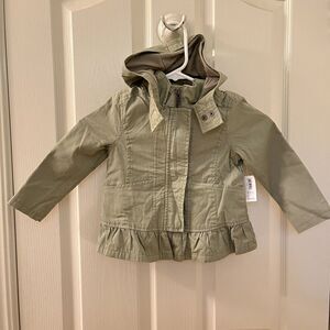 Old Navy Green Hooded Peplum Hem Hooded Jacket Girls Size 3T NWT